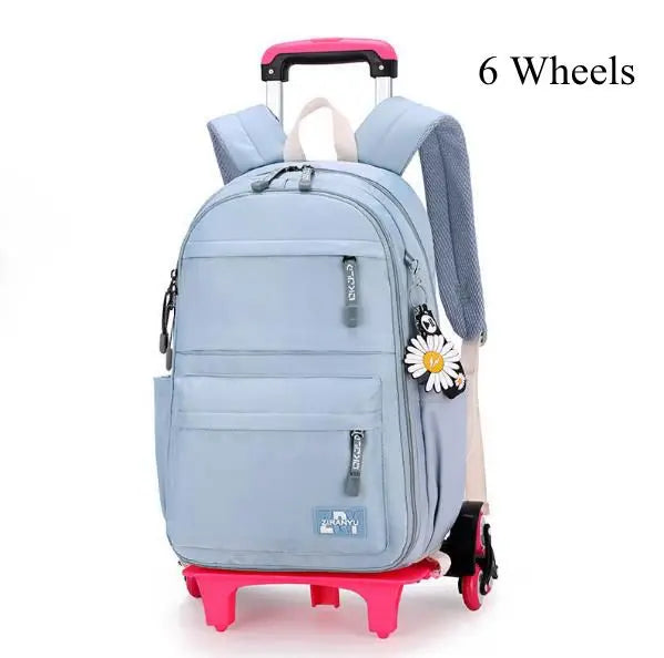 Mochila Escolar com Rodinhas para Meninas - Impermeável e Estilosa