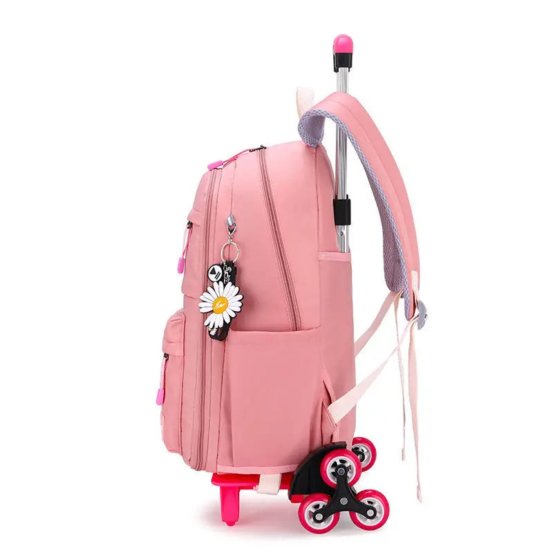 Mochila Escolar com Rodinhas para Meninas - Impermeável e Estilosa