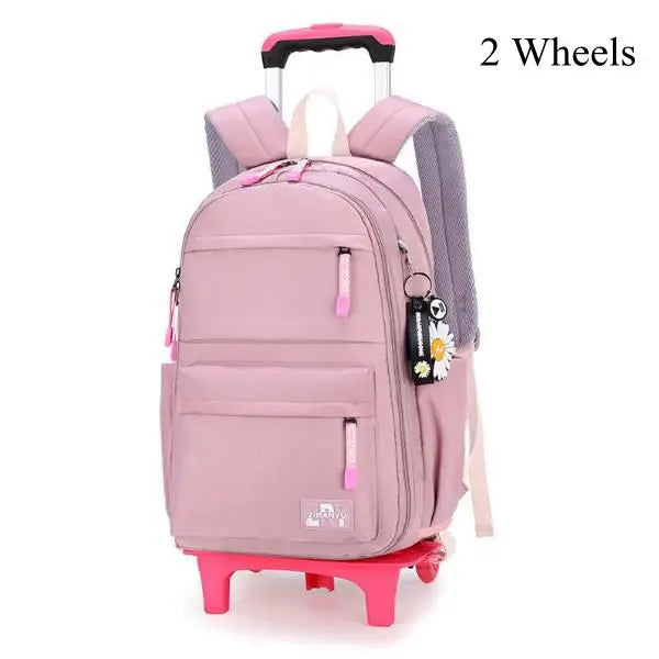Mochila Escolar com Rodinhas para Meninas - Impermeável e Estilosa