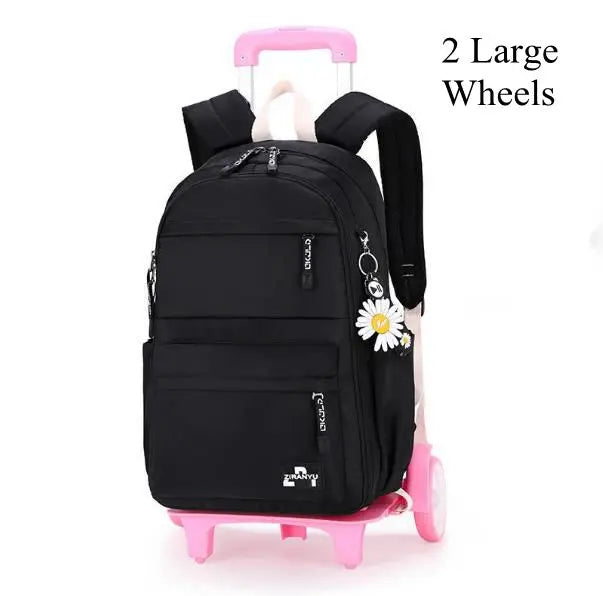 Mochila Escolar com Rodinhas para Meninas - Impermeável e Estilosa