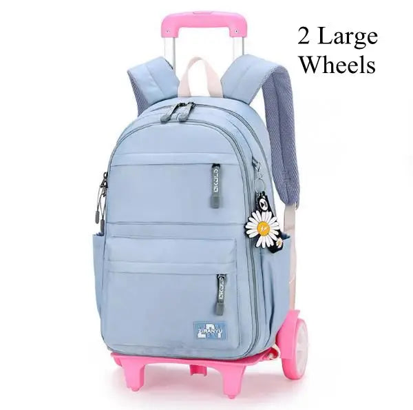 Mochila Escolar com Rodinhas para Meninas - Impermeável e Estilosa