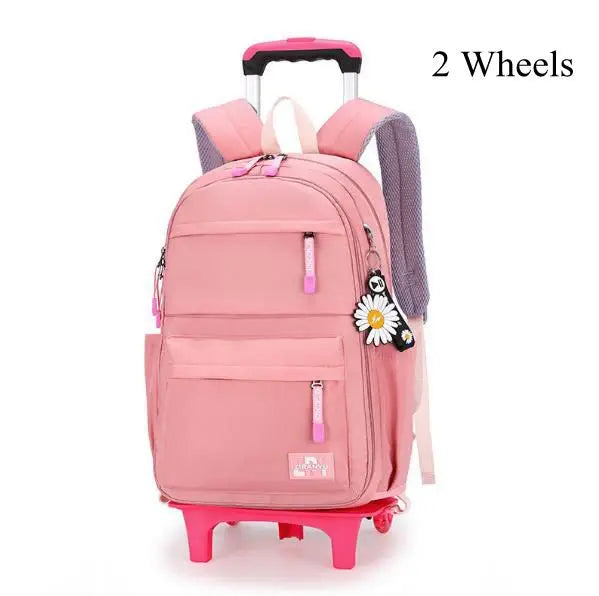 Mochila Escolar com Rodinhas para Meninas - Impermeável e Estilosa