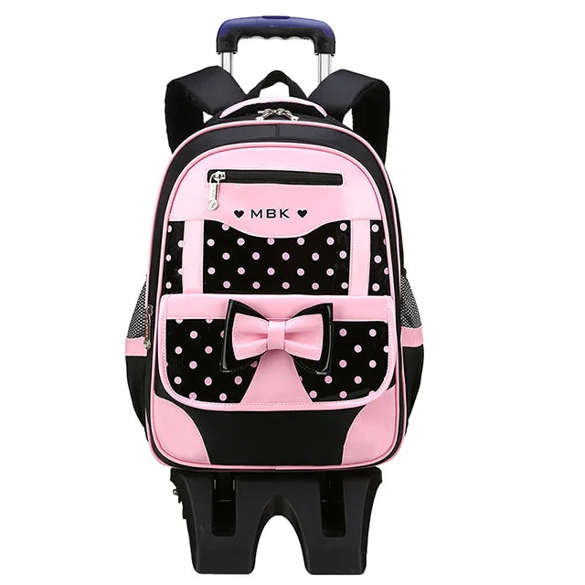 Mochilas escolares para crianças, Rolling Bagagem Bag, Trolley School Backpack, Child Book Bag, Kids Schoolbag, Girls, 2 6 Wheels