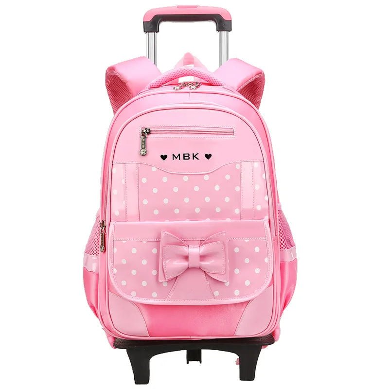 Mochilas escolares para crianças, Rolling Bagagem Bag, Trolley School Backpack, Child Book Bag, Kids Schoolbag, Girls, 2 6 Wheels