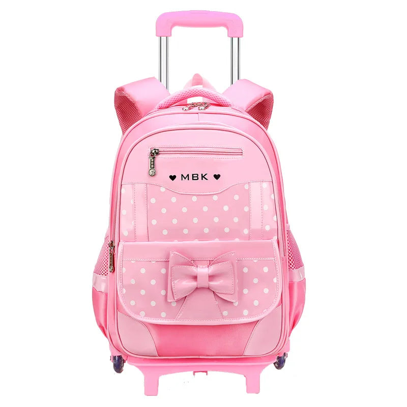 Mochilas escolares para crianças, Rolling Bagagem Bag, Trolley School Backpack, Child Book Bag, Kids Schoolbag, Girls, 2 6 Wheels