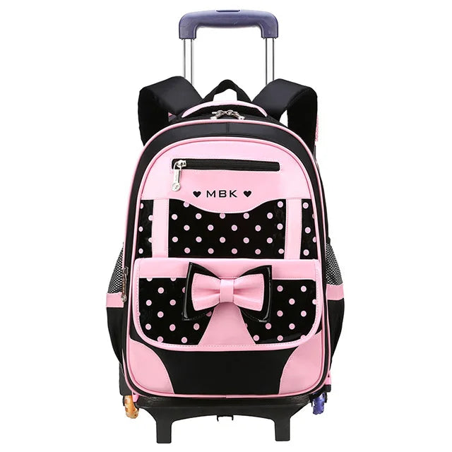 Mochilas escolares para crianças, Rolling Bagagem Bag, Trolley School Backpack, Child Book Bag, Kids Schoolbag, Girls, 2 6 Wheels