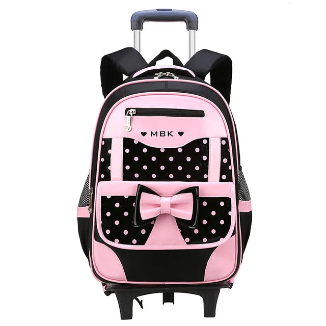 Mochilas escolares para crianças, Rolling Bagagem Bag, Trolley School Backpack, Child Book Bag, Kids Schoolbag, Girls, 2 6 Wheels
