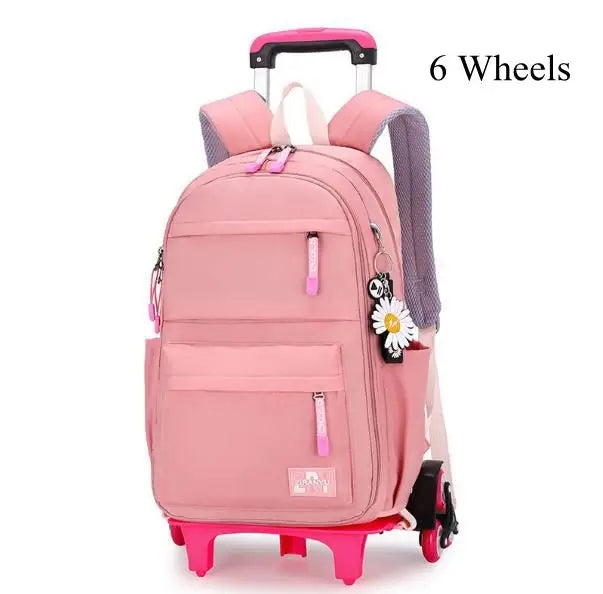 Mochila Escolar com Rodinhas para Meninas - Impermeável e Estilosa