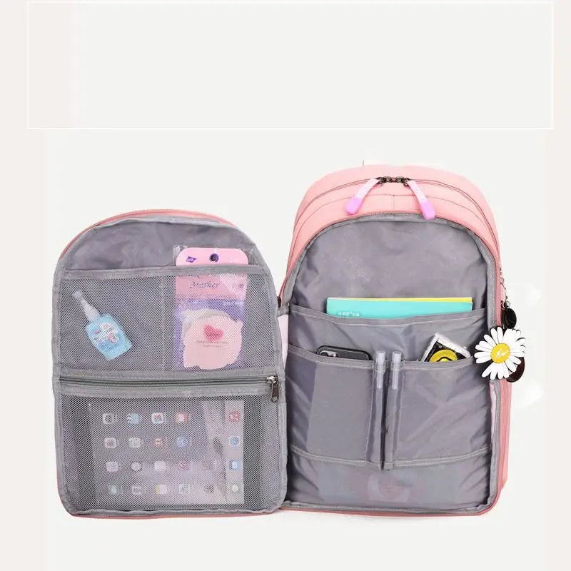 Mochila Escolar com Rodinhas para Meninas - Impermeável e Estilosa
