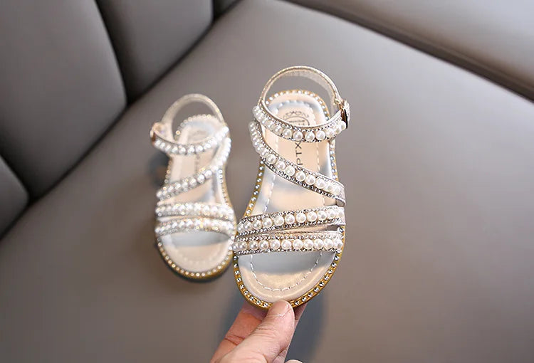 Sandálias de menina verão moda crianças bebê meninas bling strass princesa sandálias únicas para sapatos de menina grande