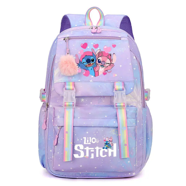 Mochila Escolar Kawaii Impermeável Lilo e Stitch