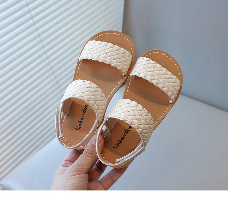 Sandálias de verão para meninas, sapatos de praia, planas, antiderrapantes, borracha, alça de tornozelo, dedos abertos, para crianças, 2021