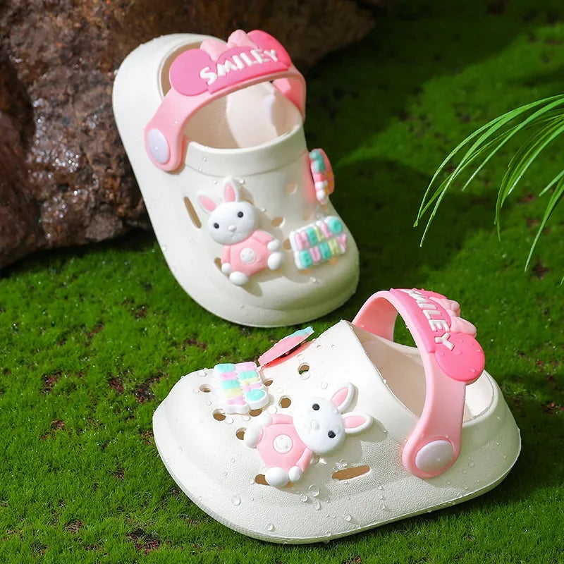 Chinelos bonitos dos desenhos animados para crianças, Respirável e antiderrapante, EVA Soft Bottom, Sapatos para meninos e meninas
