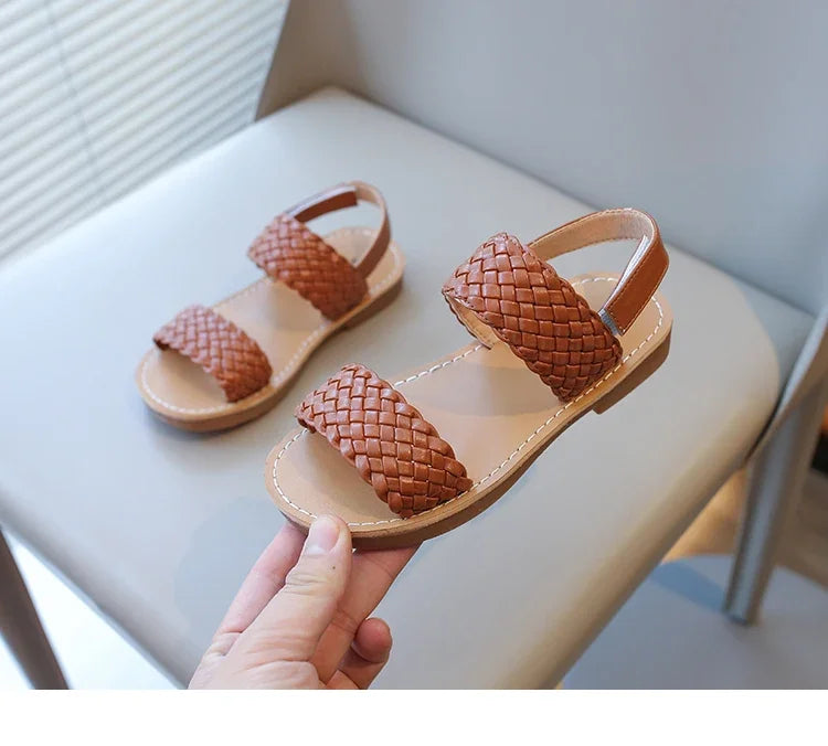 Sandálias de verão para meninas, sapatos de praia, planas, antiderrapantes, borracha, alça de tornozelo, dedos abertos, para crianças, 2021