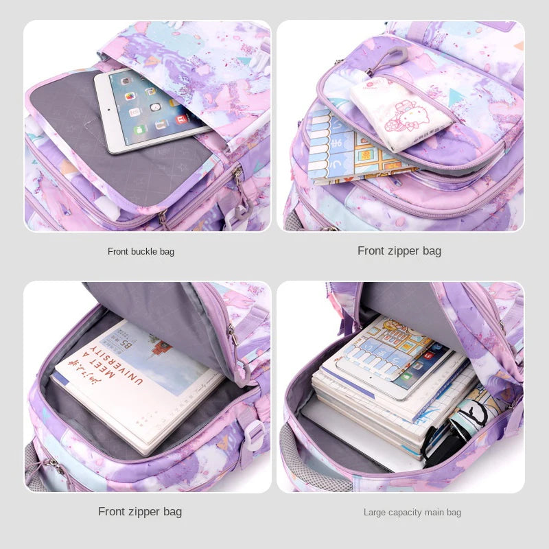 Mochila escolar com rodas para crianças, Mochila rolante para meninas, Mochila de rodas de estudante, Carrinho de viagem