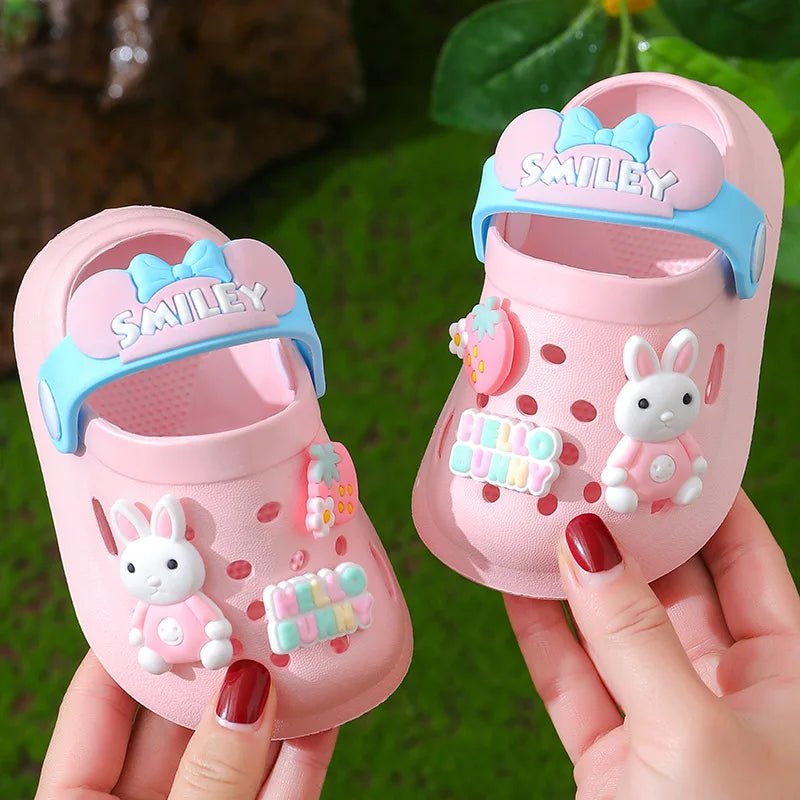Chinelos bonitos dos desenhos animados para crianças, Respirável e antiderrapante, EVA Soft Bottom, Sapatos para meninos e meninas