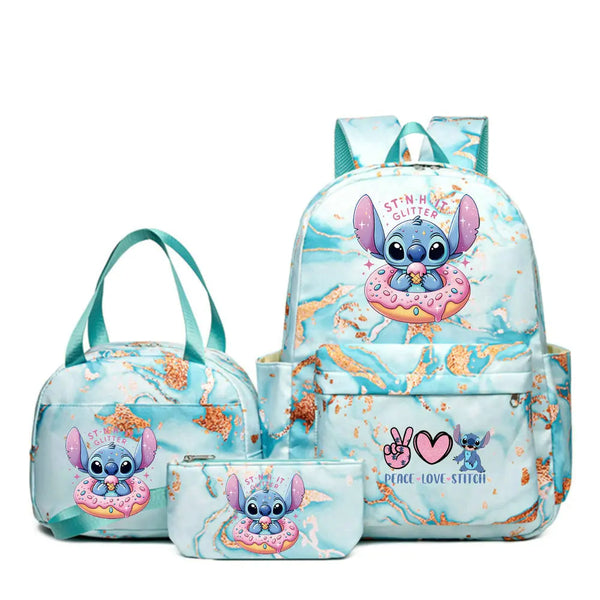 Mochila Infantil 3 Peças Lilo & Stitch - Conjunto Escolar