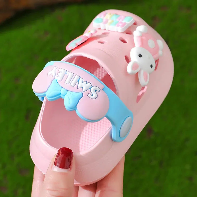 Chinelos bonitos dos desenhos animados para crianças, Respirável e antiderrapante, EVA Soft Bottom, Sapatos para meninos e meninas