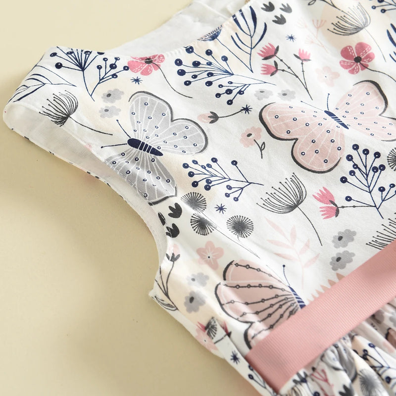 Melario arco menina princesa vestido novo verão criança meninas vestido floral doce crianças ternos de festa traje borboleta crianças roupas