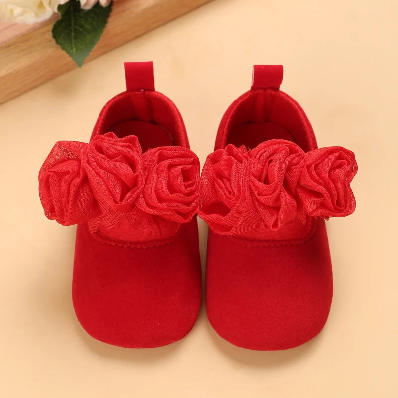 Bebê meninas moda rendas cor sólida sapatos de princesa confortável sola macia antiderrapante sapatos da criança branco batismo primeiro walker