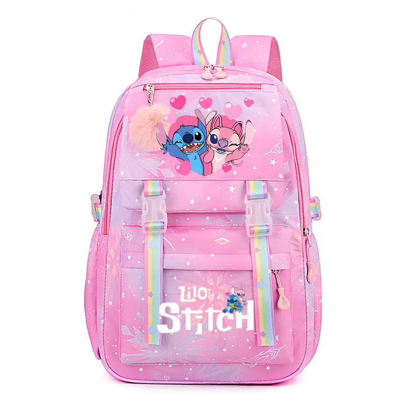 Mochila Escolar Kawaii Impermeável Lilo e Stitch