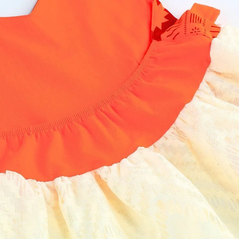 Vestido Moana Halter das meninas do bebê, Traje de Princesa, Roupas casuais de verão, Hawaii Toddler Vaiana Cute Mini Sundress, 1 a 6 anos