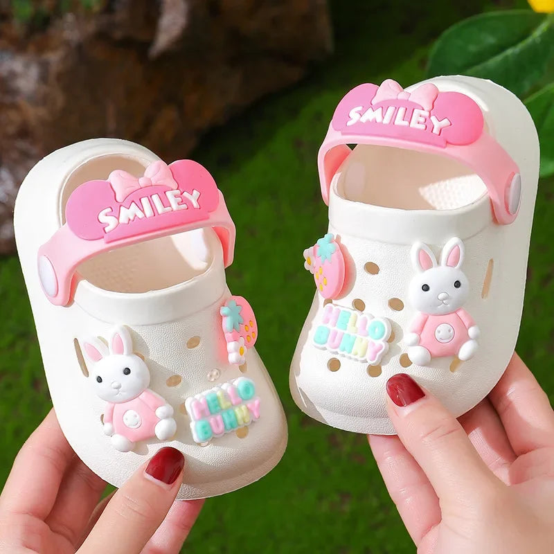 Chinelos bonitos dos desenhos animados para crianças, Respirável e antiderrapante, EVA Soft Bottom, Sapatos para meninos e meninas