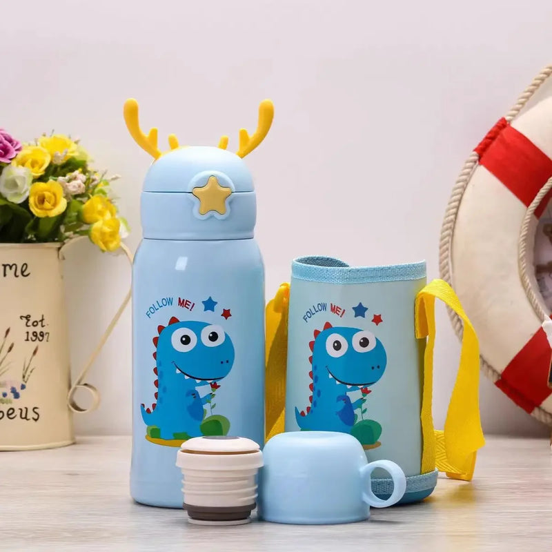 500ml bonito unicórnio garrafa térmica de aço inoxidável caneca térmica saltando tampa copo água para crianças meninas presentes portátil drinkware