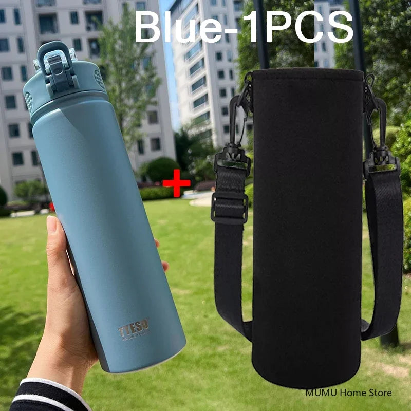 Tyeso 600/750ml garrafa térmica de aço inoxidável copo térmico do carro garrafas de água esportivas manter frascos de vácuo frio e quente copo isolado