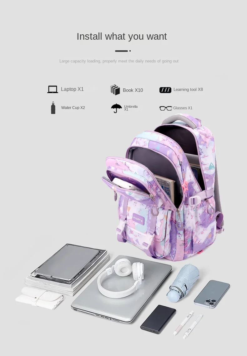 Mochila escolar com rodas para crianças, Mochila rolante para meninas, Mochila de rodas de estudante, Carrinho de viagem