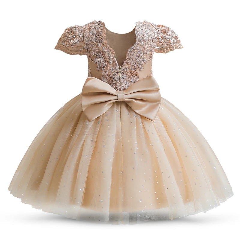 Vestido Princesa com Laço e Tule