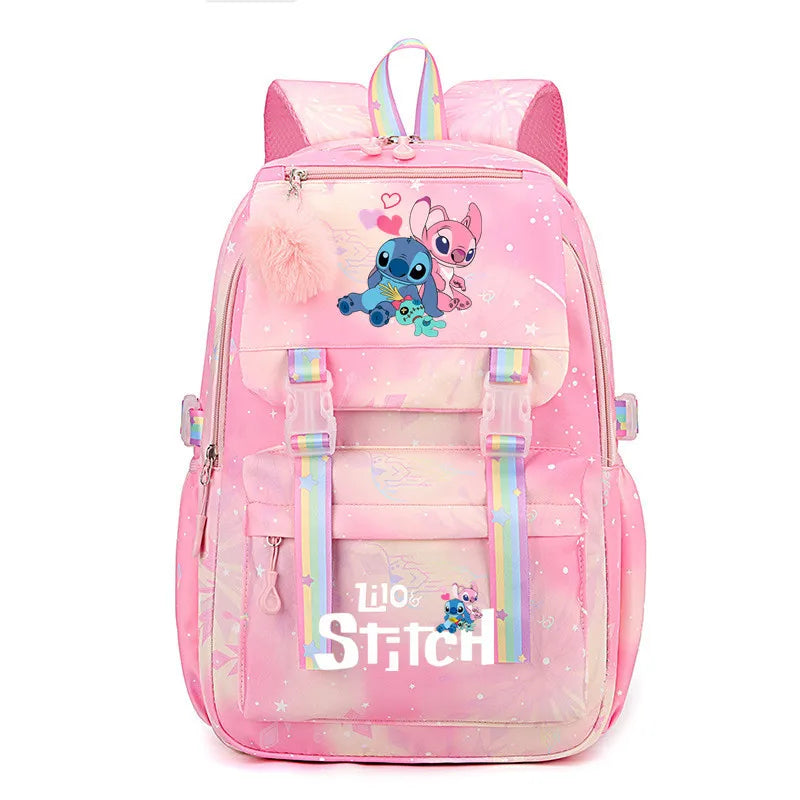 Mochila Escolar Kawaii Impermeável Lilo e Stitch