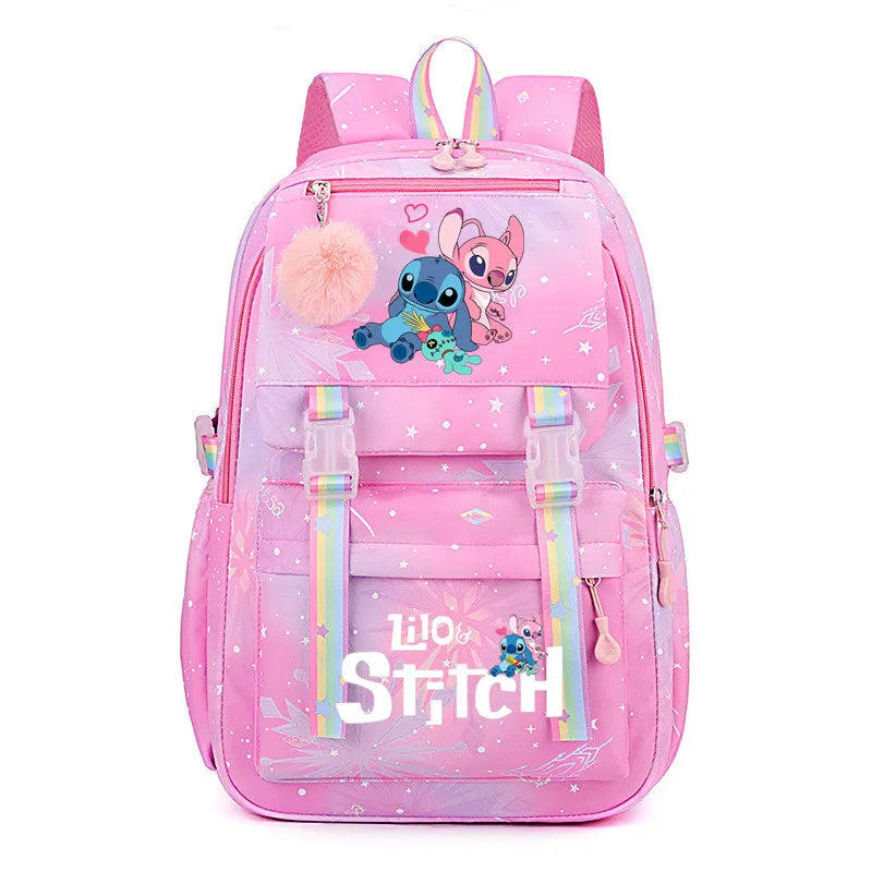 Mochila Escolar Kawaii Impermeável Lilo e Stitch
